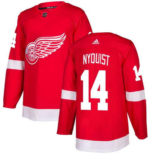 Men's Adidas Detroit Red Wings #14 Gustav Nyquist Red Stitched NHL Jersey